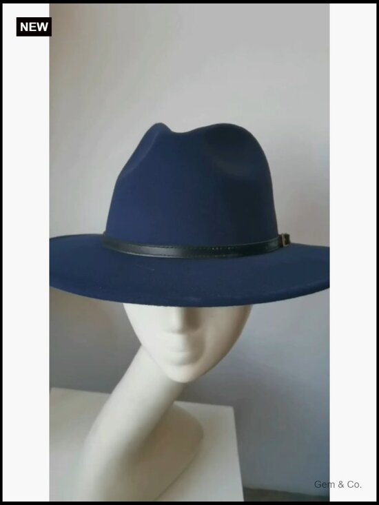 Classic Wool Felt Fedora Hat with Belt Buckle Bucket Hat